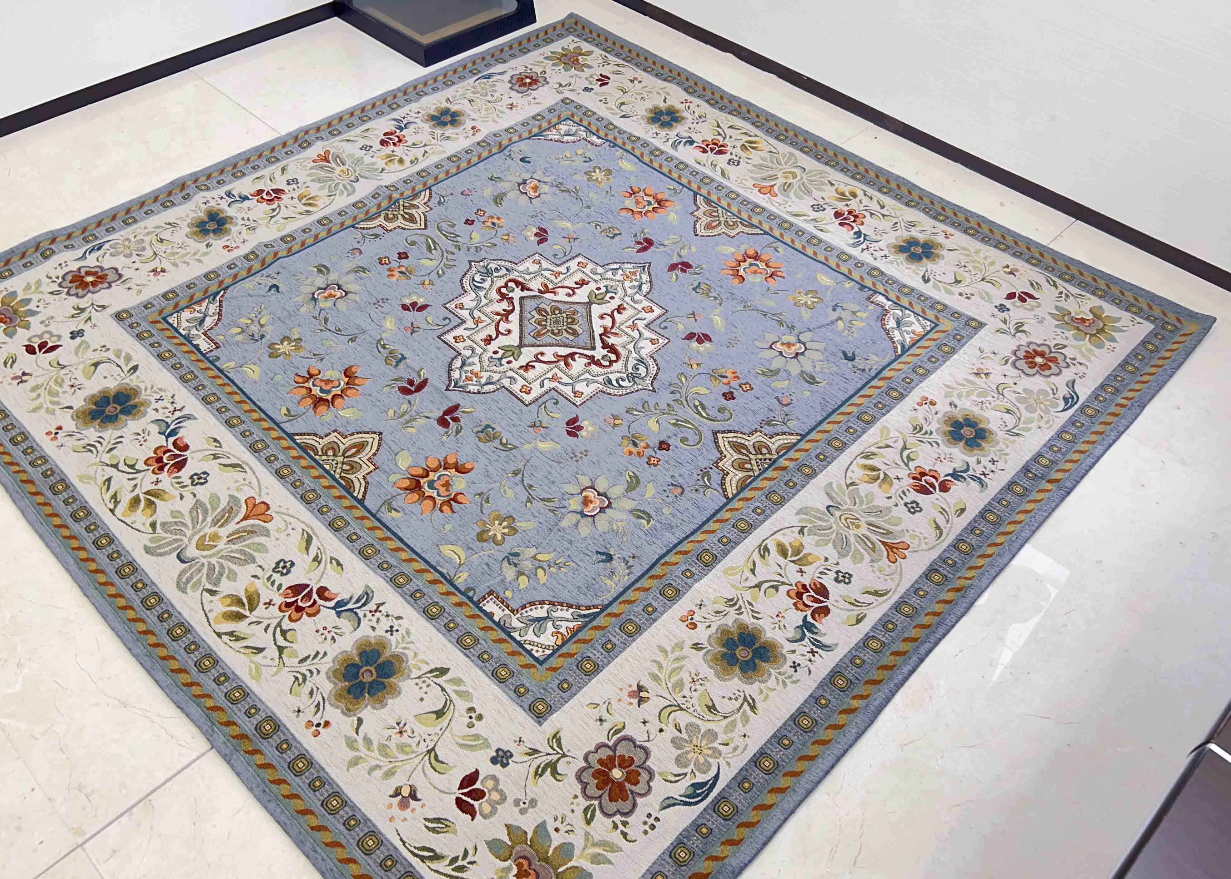 イタリア製ラグ イスタ 200×200cm (モスグレー)