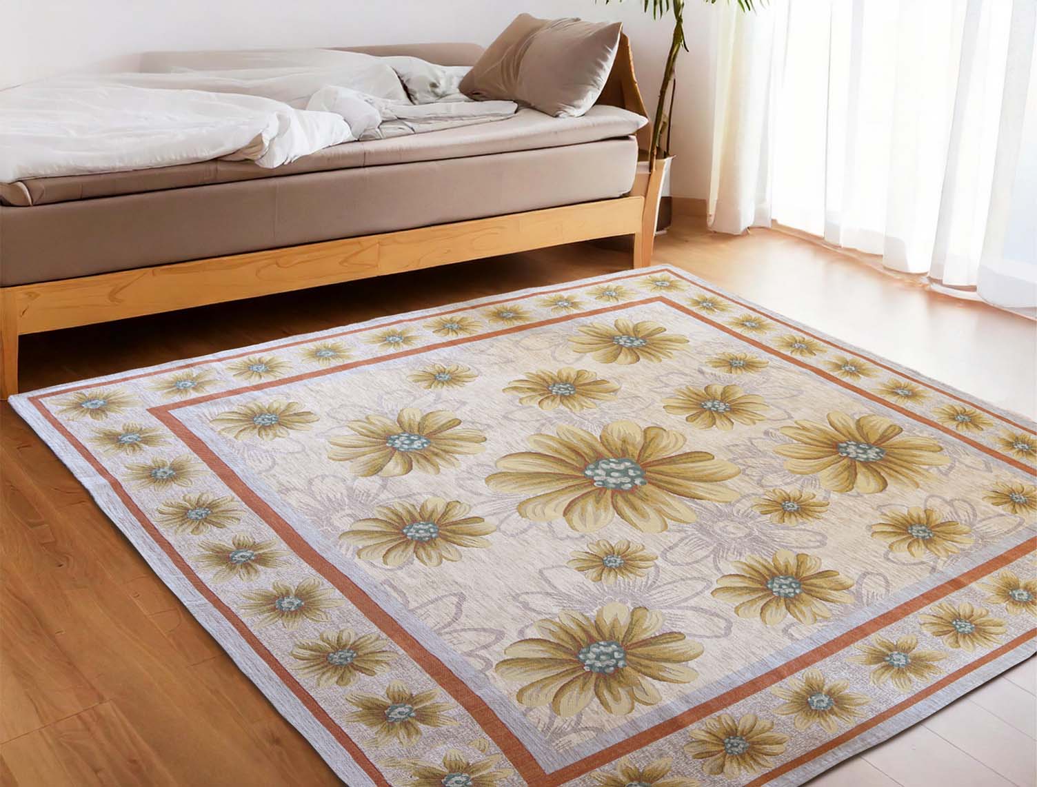 イタリア製ラグ マルゲリータ 200×200cm (ベージュ)