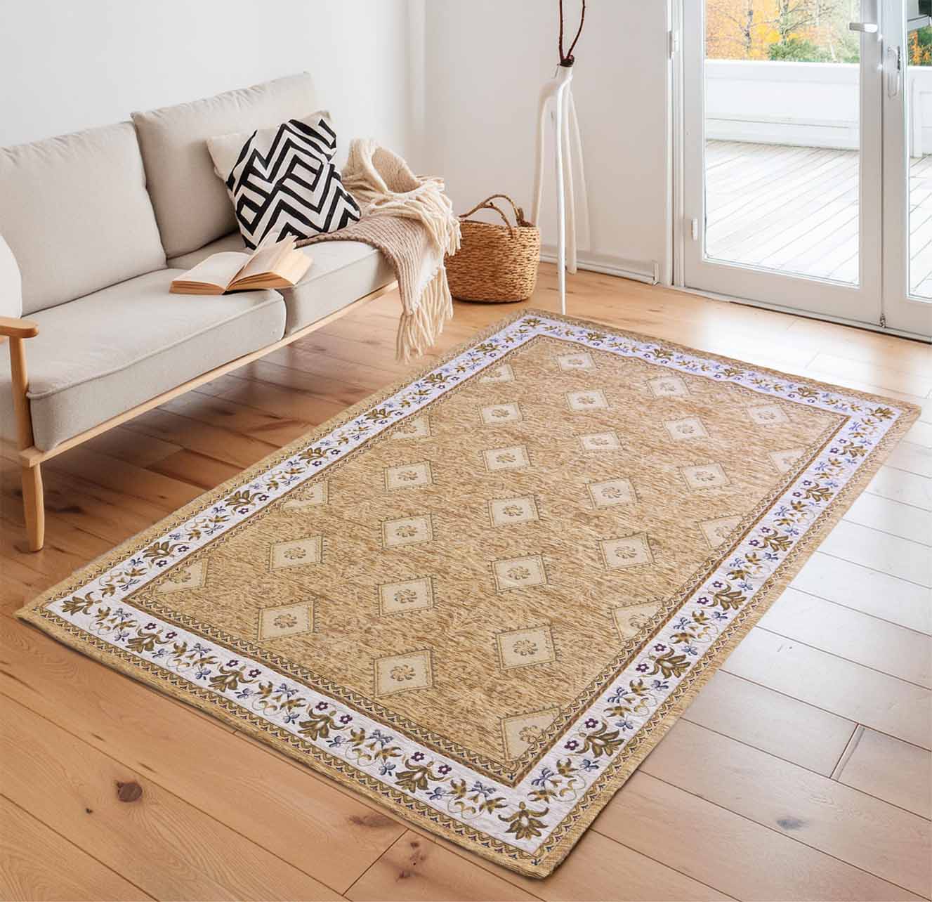 イタリア製ラグ オルビア 140×200cm (ベージュ)