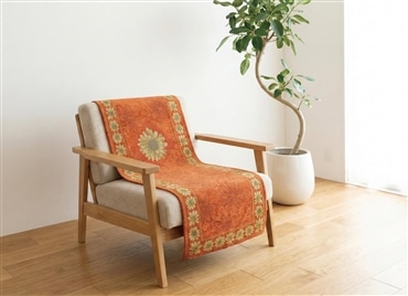 イタリア製中掛けカバー マーガレット 1人掛 53×175cm（オレンジ）