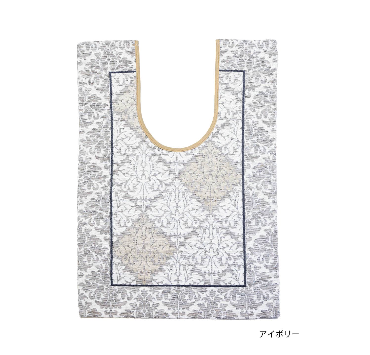 イタリア製トイレマット ダマスク  65×90cm（アイボリー）