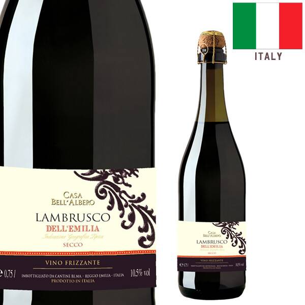 カルディ　［お酒］カーサ・ベッラルベロ　ランブルスコ・ロッソ・セッコ（赤・微発泡）　750ml