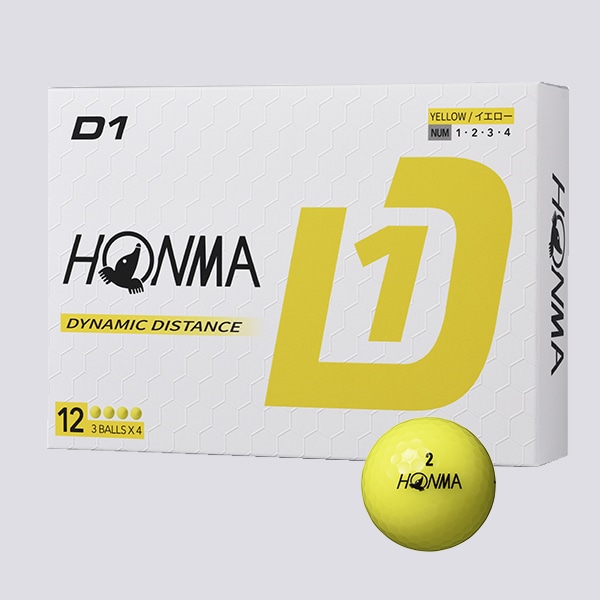 HONMA D1ボール (2024年モデル ダース単位×５箱)イエロー