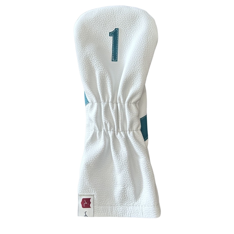 ヘッドカバー ドライバー イリアック ゴルフ ロイヤル ホワイト x ティファニーボア Iliac Golf 本革