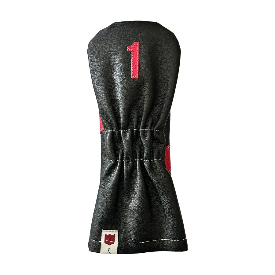 ヘッドカバー ドライバー イリアック ゴルフ ロイヤル ブラック x レッド Iliac Golf 本革