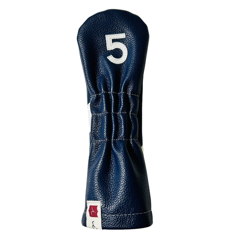 ヘッドカバー フェアウェイウッド 5 fw イリアック ゴルフ ロイヤル ネイビー x ホワイト Iliac Golf 本革