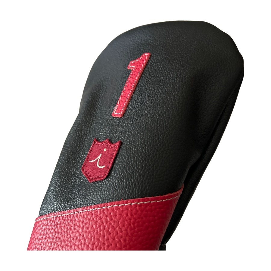 ヘッドカバー ドライバー イリアック ゴルフ ロイヤル ブラック x レッド Iliac Golf 本革