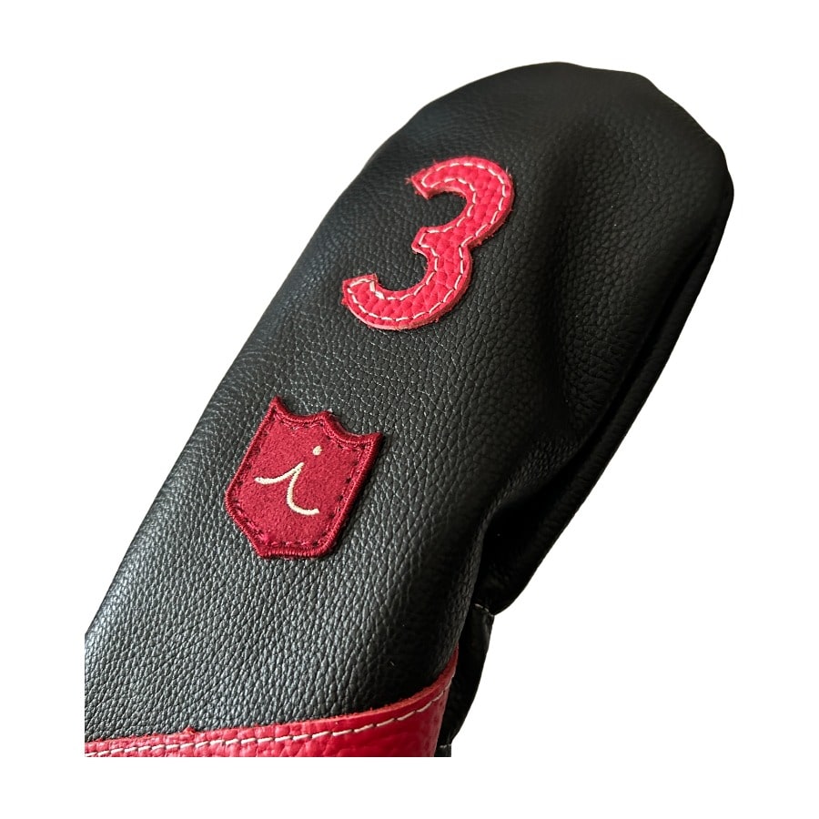 ヘッドカバー フェアウェイウッド 3 fw イリアック ゴルフ ロイヤル ブラック x レッド Iliac Golf 本革