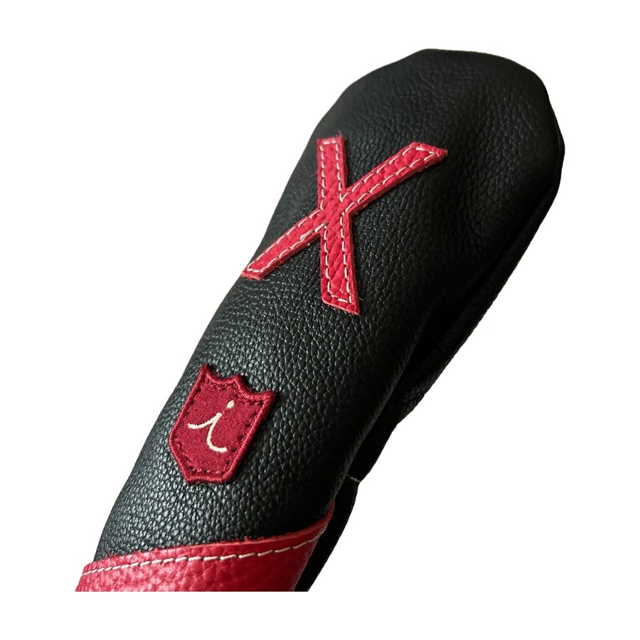 ヘッドカバー ユーティリティ X ut ハイブリッド イリアック ゴルフ ロイヤル ブラック x レッド Iliac Golf 本革