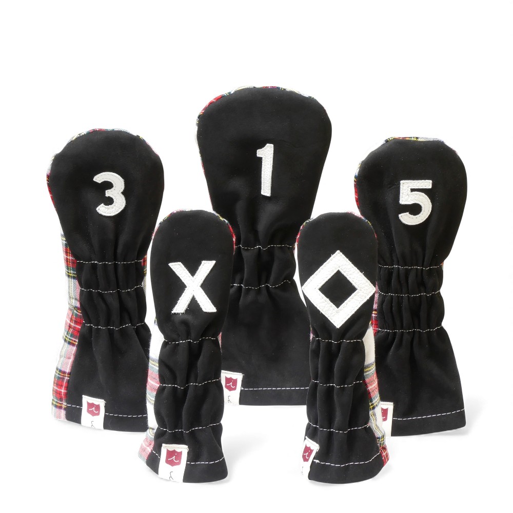 ヘッドカバー ユーティリティ X ut ハイブリッド イリアック ゴルフ ビンテージ タータン x ブラック ヌバック Iliac Golf 本革