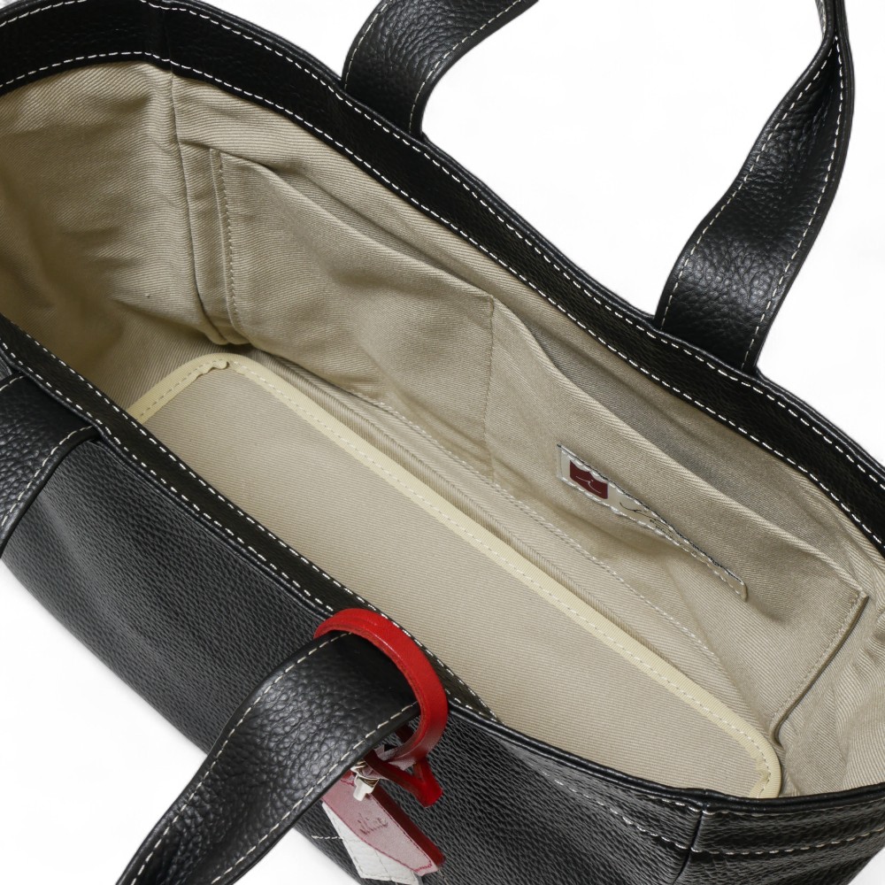 ラウンド トート バッグ 底鋲付き イリアック ゴルフ Iliac Golf 本革 ブラック シュリンク
