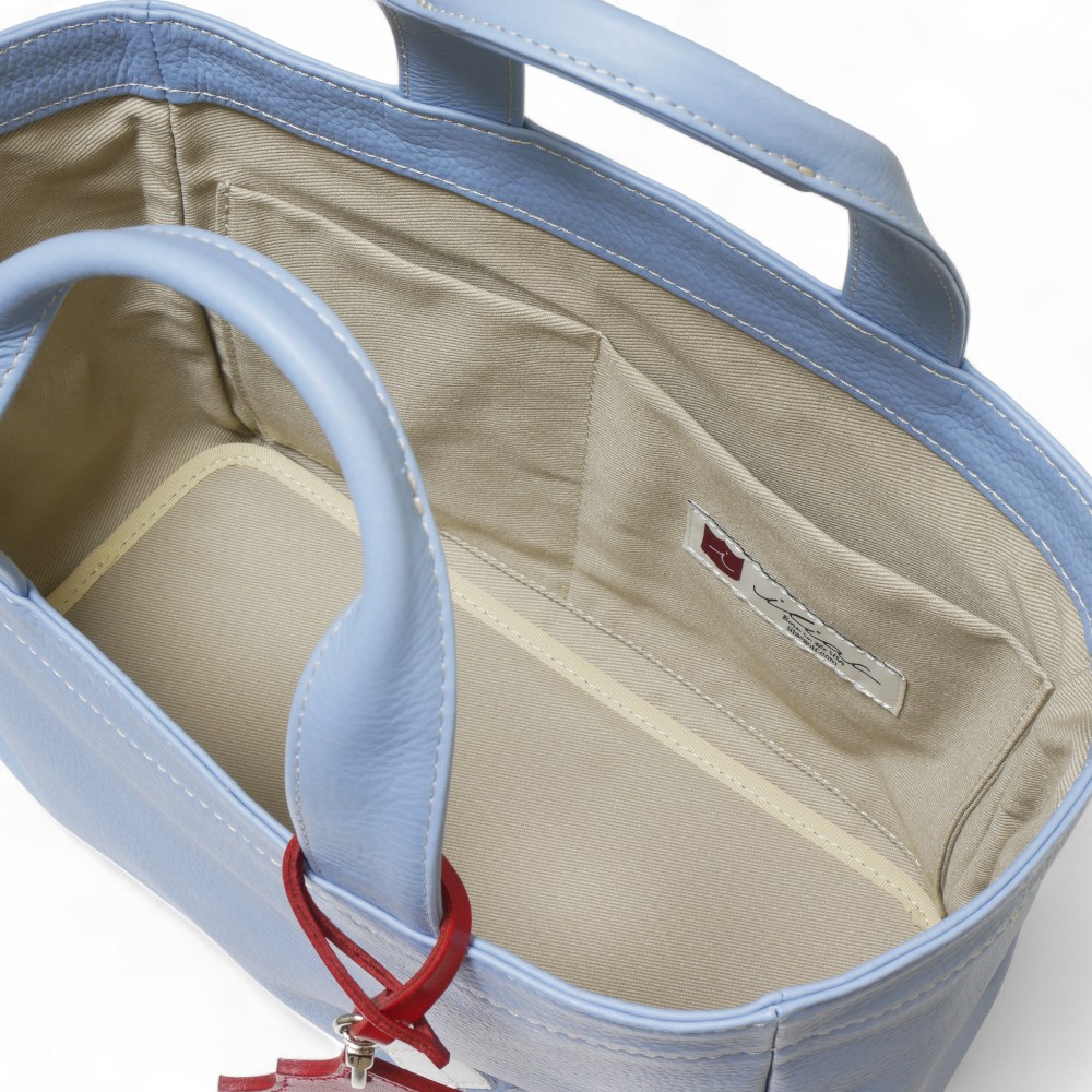 ラウンド トート バッグ イリアック ゴルフ Iliac Golf 本革 サックスブルー シュリンク