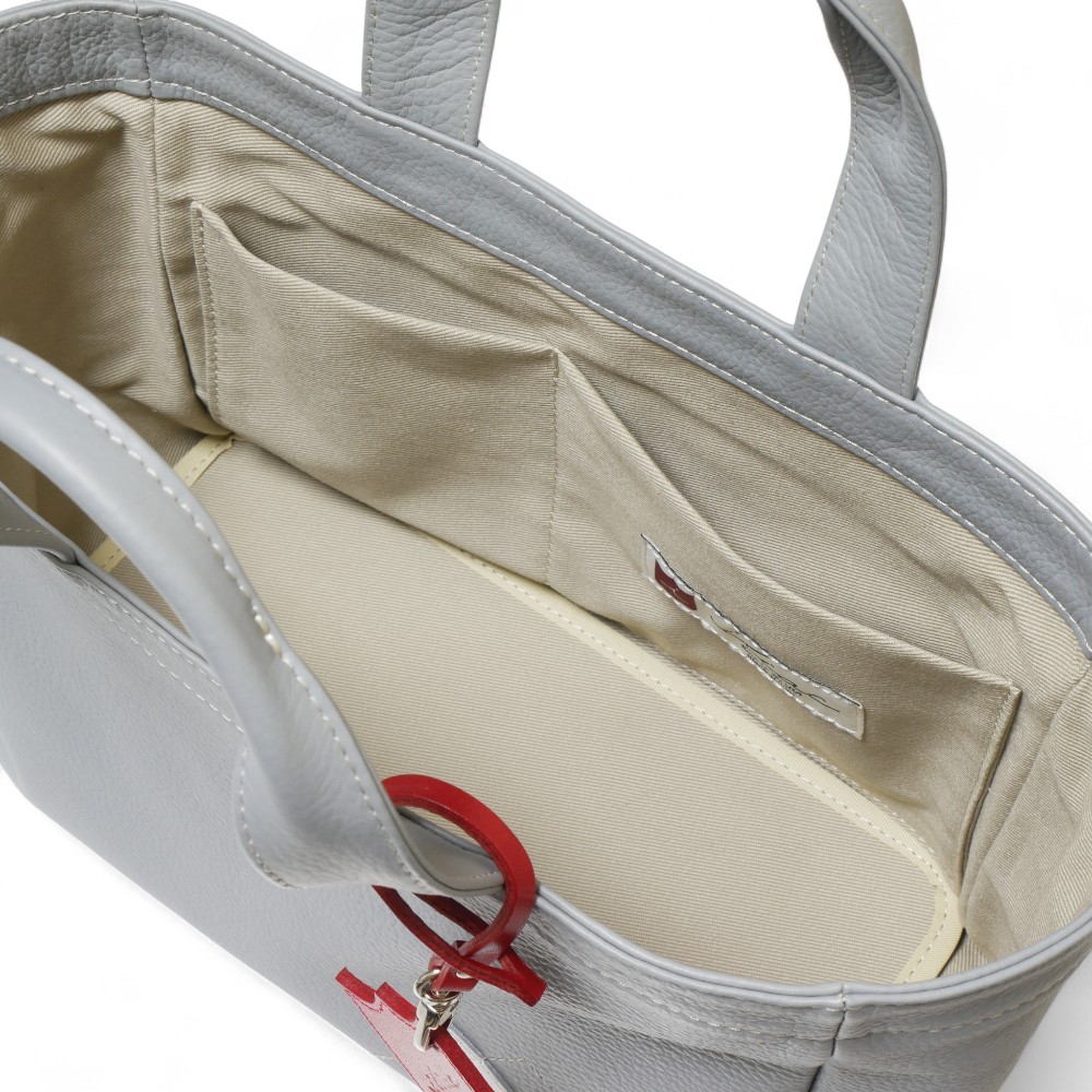 ラウンド トート バッグ イリアック ゴルフ Iliac Golf 本革 グレー シュリンク