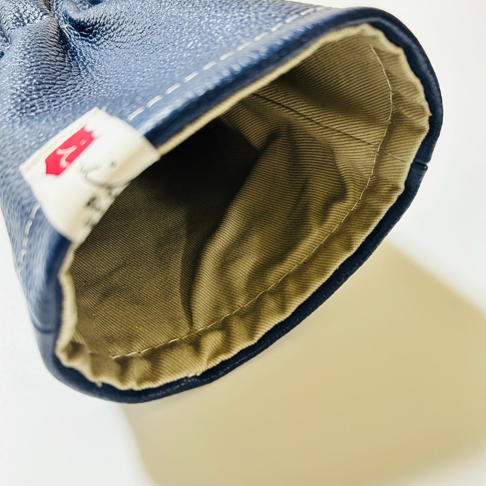 ヘッドカバー ドライバー イリアック ゴルフ ロイヤル ネイビー x ホワイト Iliac Golf 本革