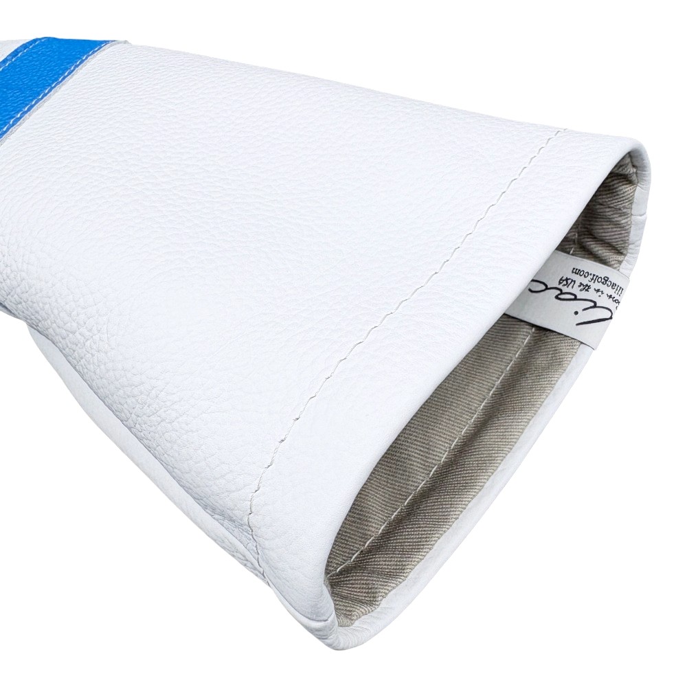 ヘッドカバー ユーティリティ X ut ハイブリッド イリアック ゴルフ ロイヤル ホワイト x ブルー Iliac Golf 本革