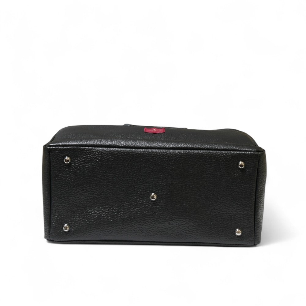 ラウンド トート バッグ 底鋲付き イリアック ゴルフ Iliac Golf 本革 ブラック シュリンク