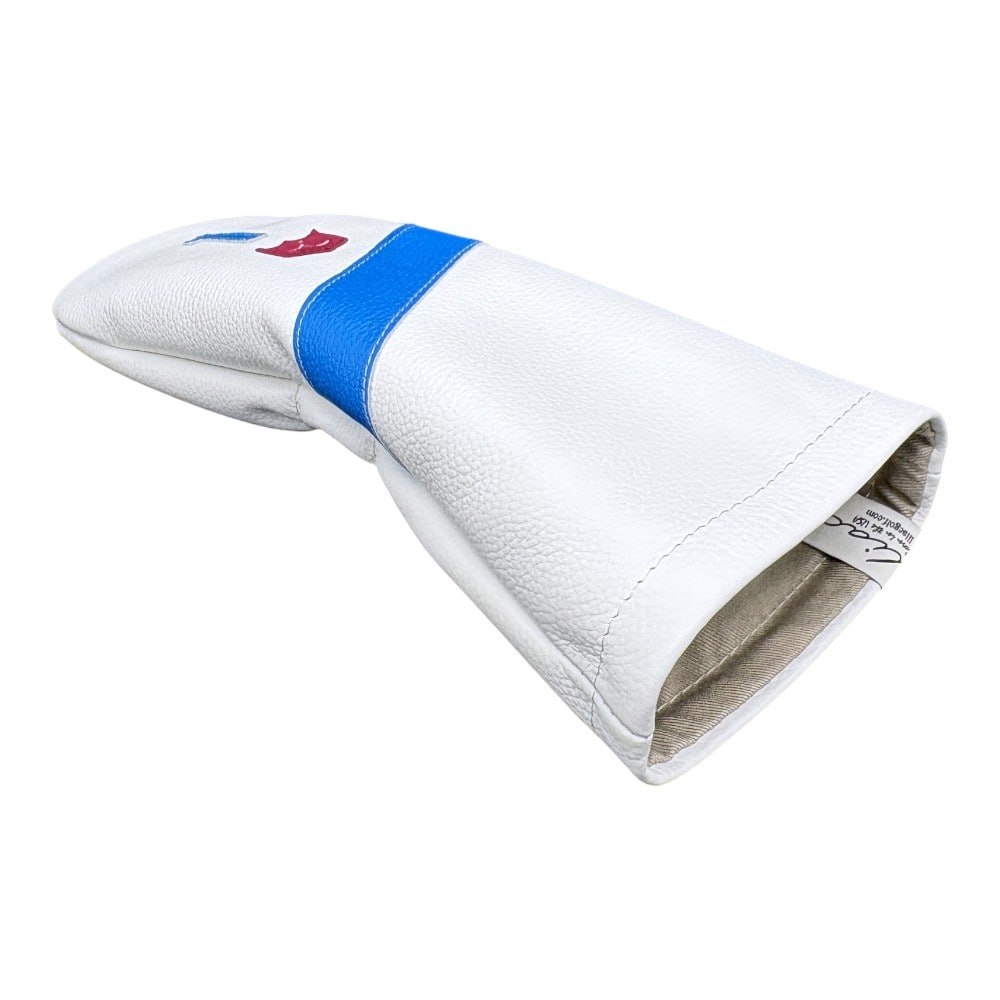 ヘッドカバー ユーティリティ X ut ハイブリッド イリアック ゴルフ ロイヤル ホワイト x ブルー Iliac Golf 本革