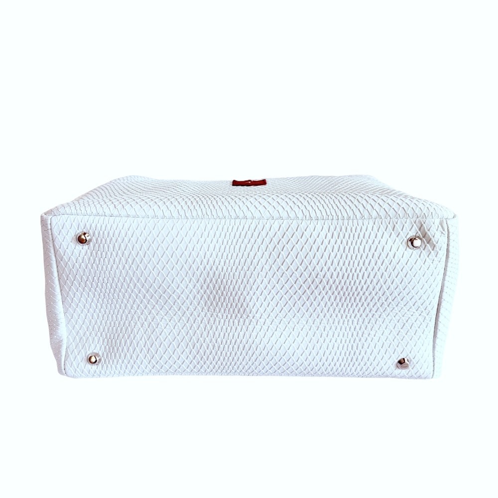 ラウンド トート バッグ 底鋲付き イリアック ゴルフ Iliac Golf 本革 ホワイト ボア