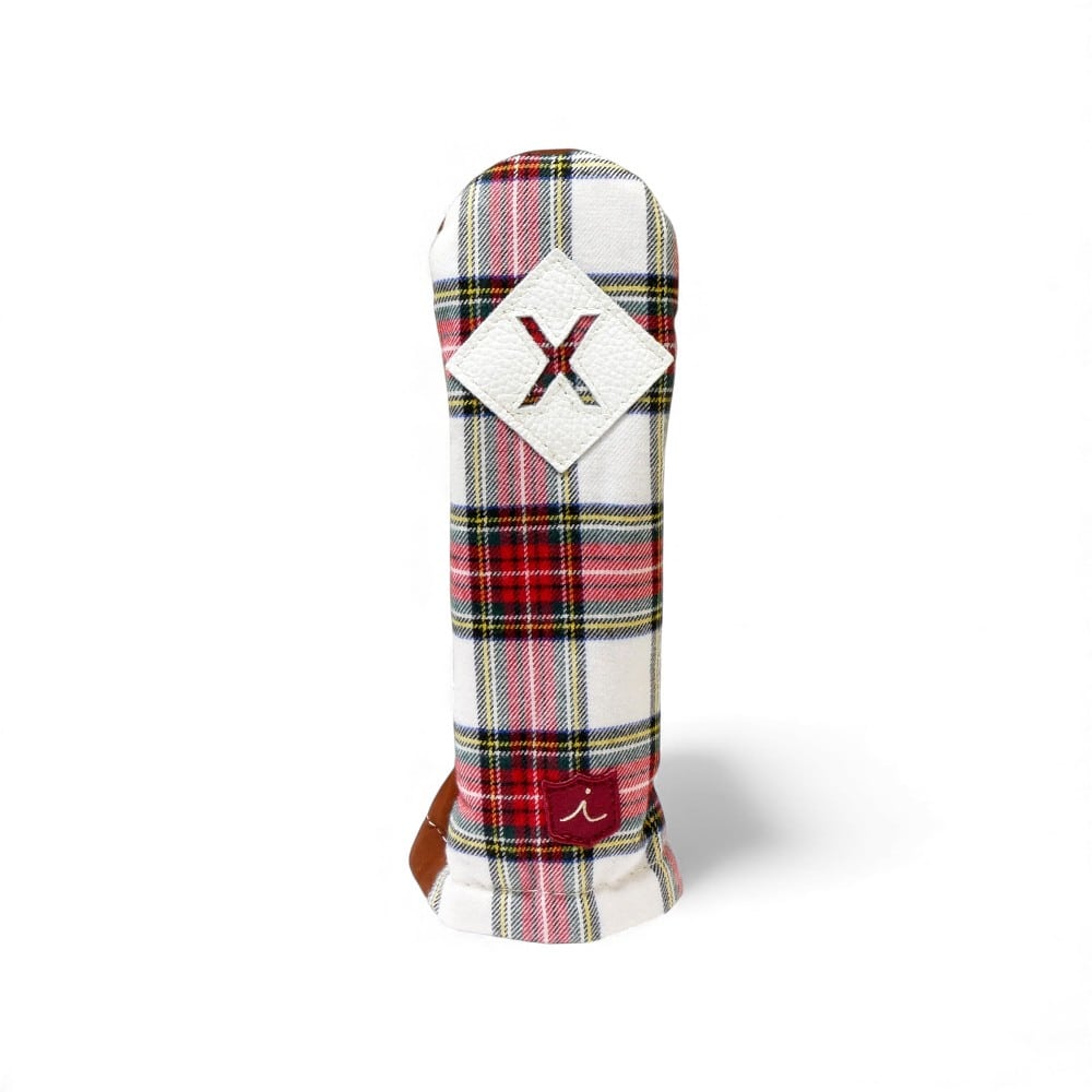 ヘッドカバー ユーティリティ X ut ハイブリッド イリアック ゴルフ ビンテージ タータン x ブラウン ヌバック Iliac Golf 本革