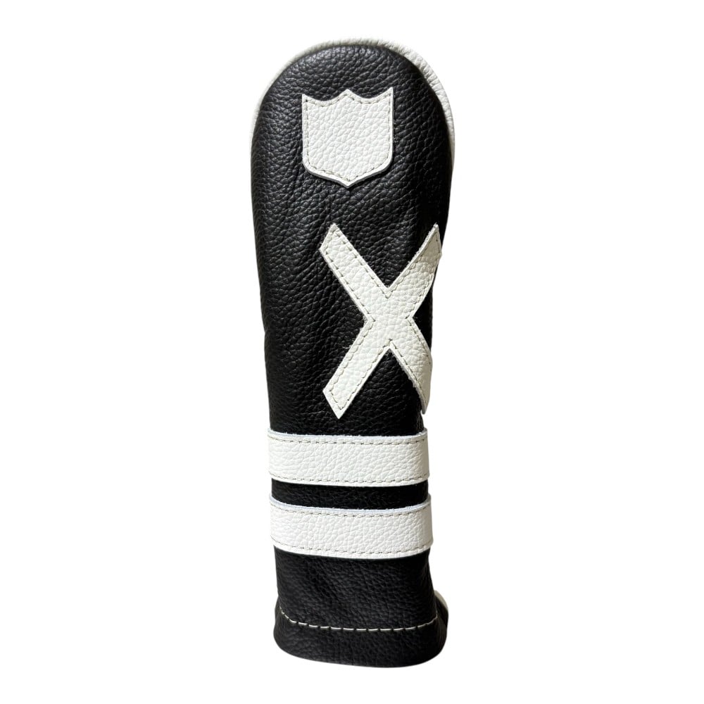 ヘッドカバー ユーティリティ X ut ハイブリッド イリアック ゴルフ タイムレス ブラック x ホワイト Iliac Golf 本革