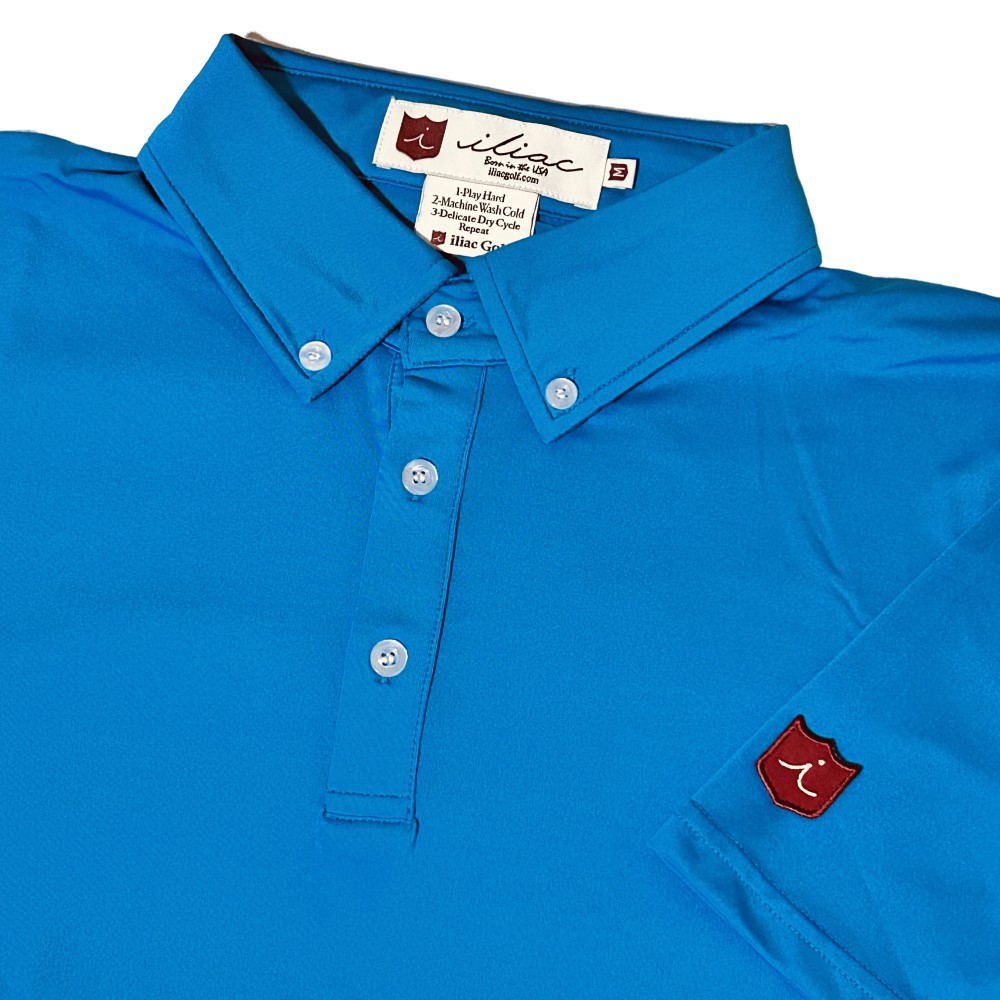 ゴルフシャツ ポロシャツ ソリッド マリンブルー イリアック ゴルフ Iliac Golf M