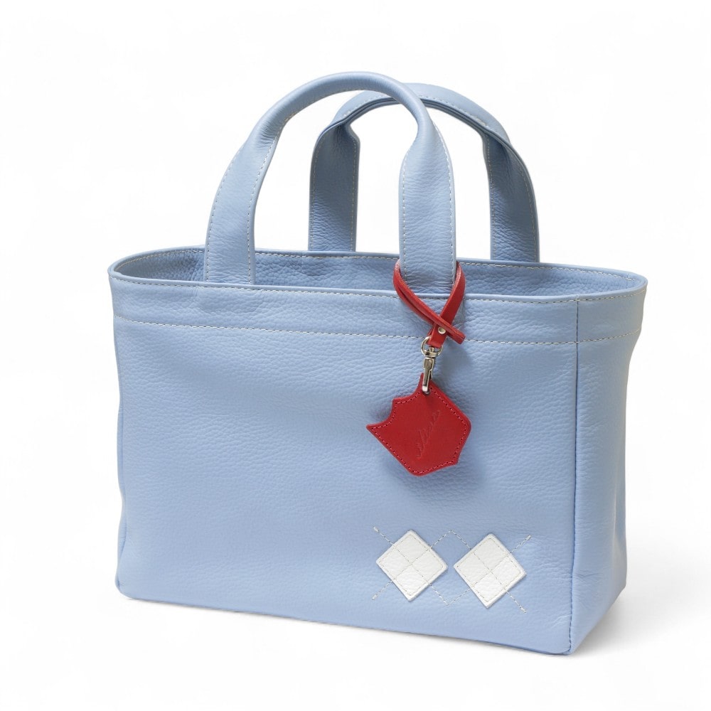 ラウンド トート バッグ イリアック ゴルフ Iliac Golf 本革 サックスブルー シュリンク