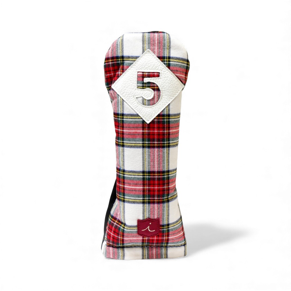ヘッドカバー フェアウェイウッド 5 fw イリアック ゴルフ  ビンテージ タータン x ブラック ヌバック Iliac Golf 本革