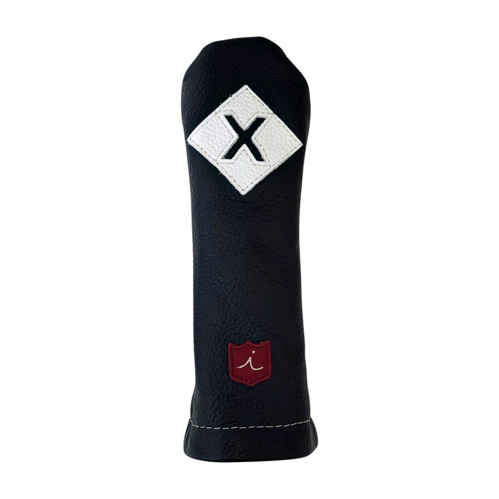 ヘッドカバー ユーティリティ X ut ハイブリッド イリアック ゴルフ  ビンテージ ブラック x ホワイト Iliac Golf 本革