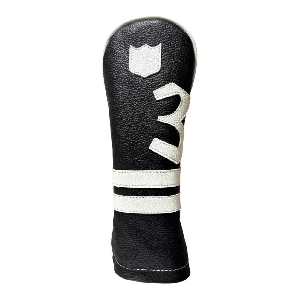 ヘッドカバー フェアウェイウッド 3 fw イリアック ゴルフ タイムレス ブラック x ホワイト Iliac Golf 本革