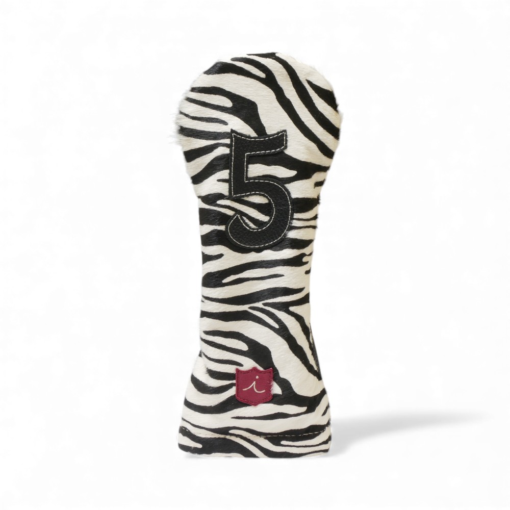 ヘッドカバー フェアウェイウッド 5 イリアック ゴルフ スペシャル ハラコ調 ゼブラ柄  本革 Iliac Golf fw5