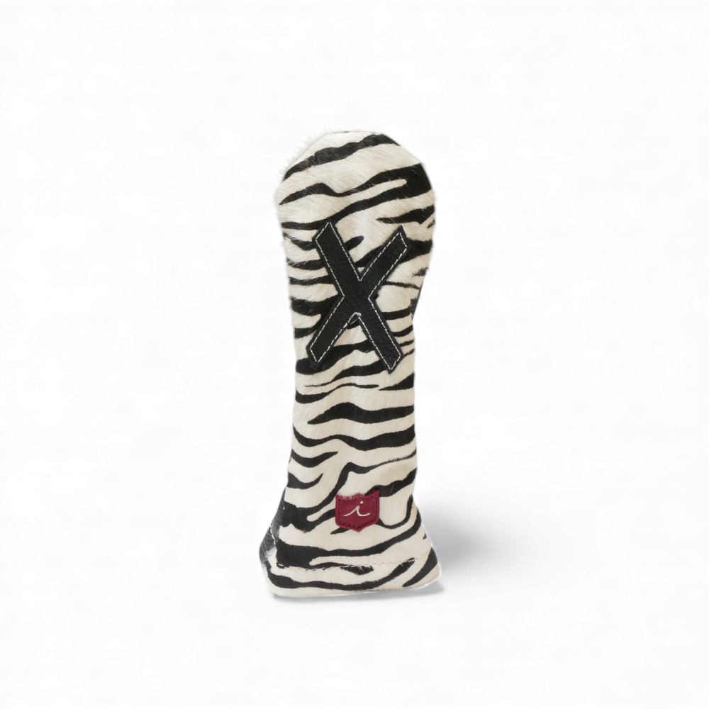 ヘッドカバー ユーティリティ X ハイブリッド イリアック ゴルフ スペシャル ハラコ調 ゼブラ柄  本革 Iliac Golf utX