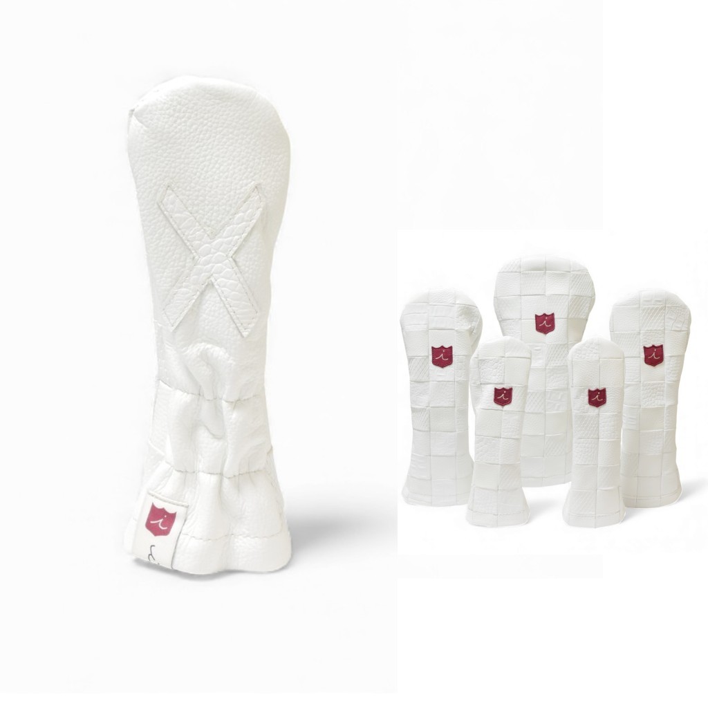 ヘッドカバー ユーティリティ X ハイブリッド イリアック ゴルフ パッチワーク リミテッド Snow  本革 Iliac Golf utX