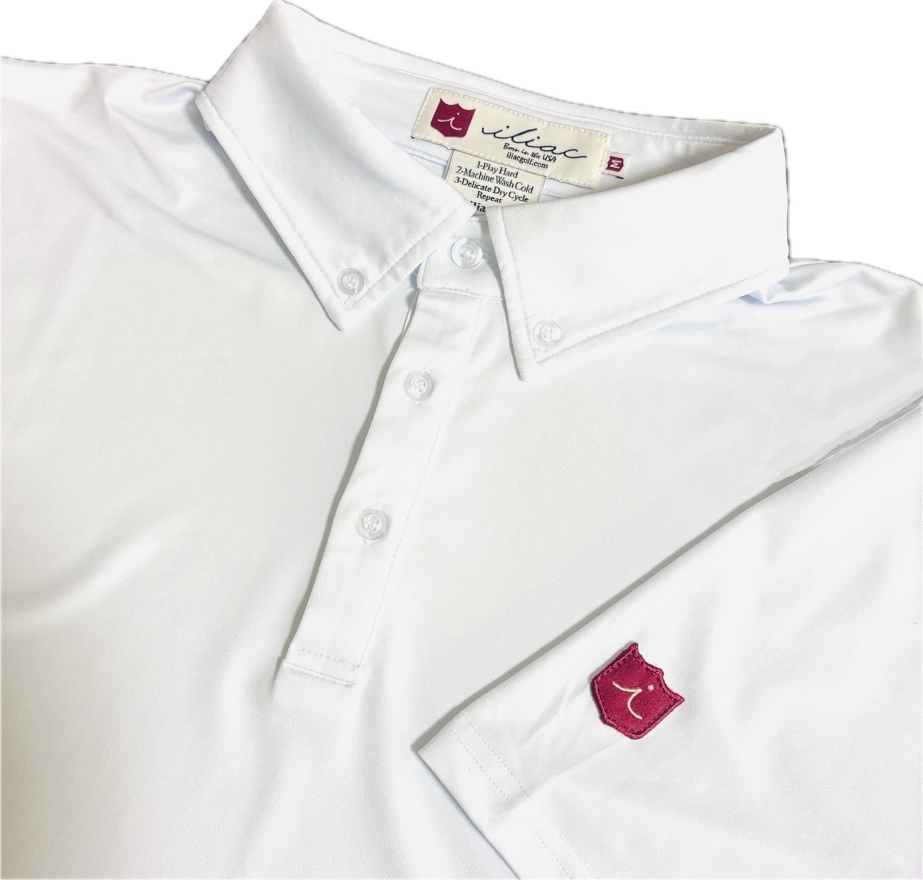 ゴルフシャツ ポロシャツ ソリッド ホワイト イリアック ゴルフ Iliac Golf