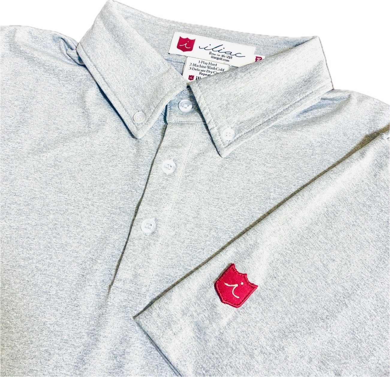 ゴルフシャツ ポロシャツ ソリッド 杢グレー イリアック ゴルフ Iliac Golf