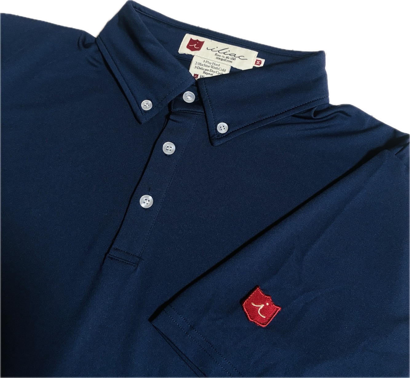 ゴルフシャツ ポロシャツ ソリッド イリアック ゴルフ ネイビー Iliac Golf