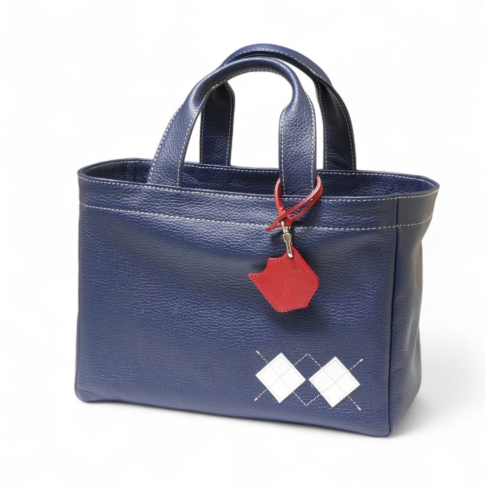 ラウンド トート バッグ イリアック ゴルフ Iliac Golf 本革 ネイビー シュリンク