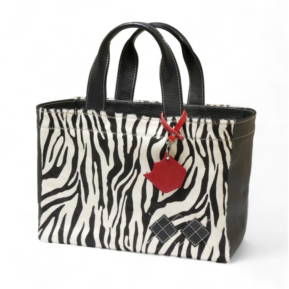 ラウンド トート バッグ イリアック ゴルフ スペシャル  ハラコ調 ゼブラ柄  本革 Iliac Golf