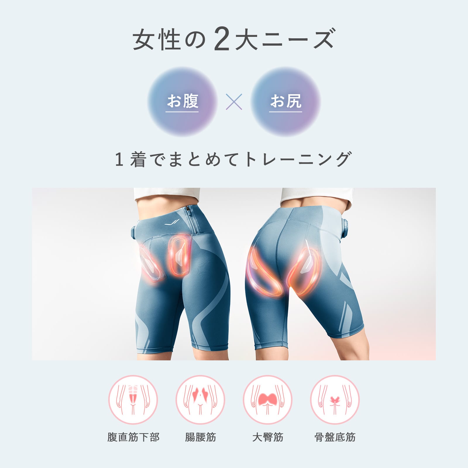 シックスパッド コアヒップ S アッシュブルー S