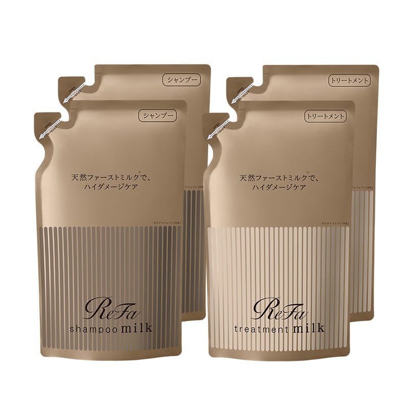 リファミルクプロテインシャンプーロイヤル 詰め替え 430ml 2個 & トリートメントロイヤル 詰め替え 430g 2個 セット