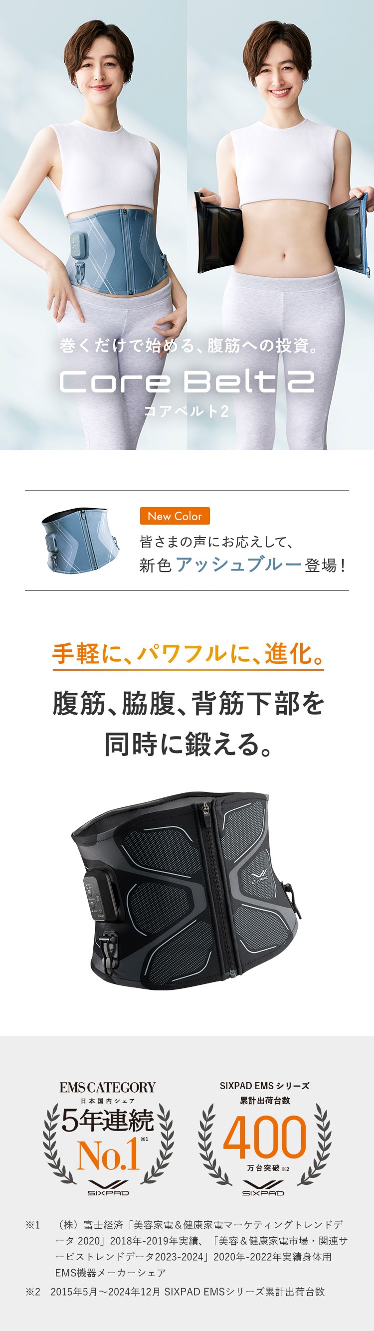 シックスパッド コアベルト2 ブラック （Sサイズ） プレゼント ギフト