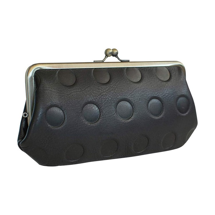 [Kanmi.]キャンディ 親子がま口 ロングウォレット WL15-56 ブラック