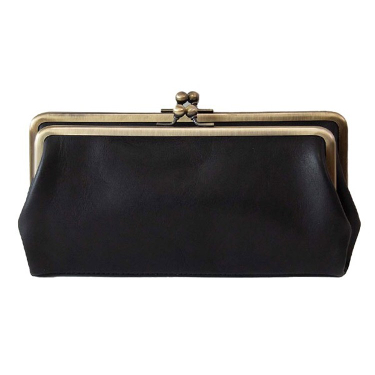 [Kanmi.]ワラビーロングがま口ウォレット WL21-21　ブラック