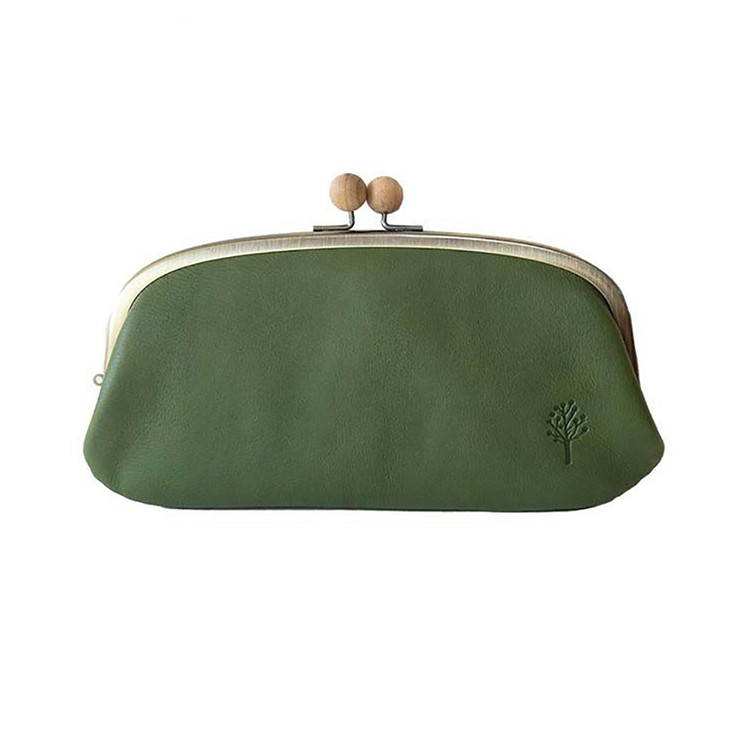 [Kanmi.]ドロップツリー木玉 ロングがま口ウォレット　グリーン