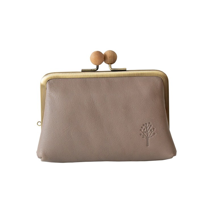 [Kanmi.] ドロップツリー木玉 がま口ミニウォレット　グレー