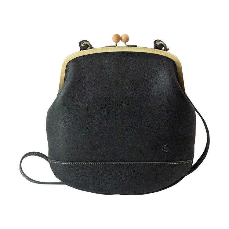 [Kanmi.]ドロップツリー木玉 がま口ポシェット　ブラック