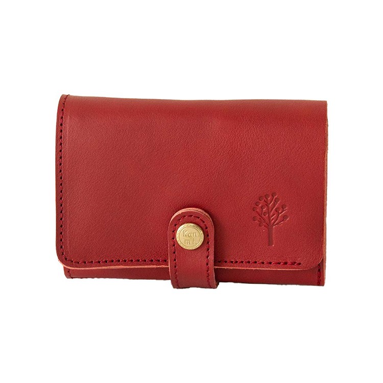 [Kanmi.]日本製 ドロップツリー ショートウォレット レッド