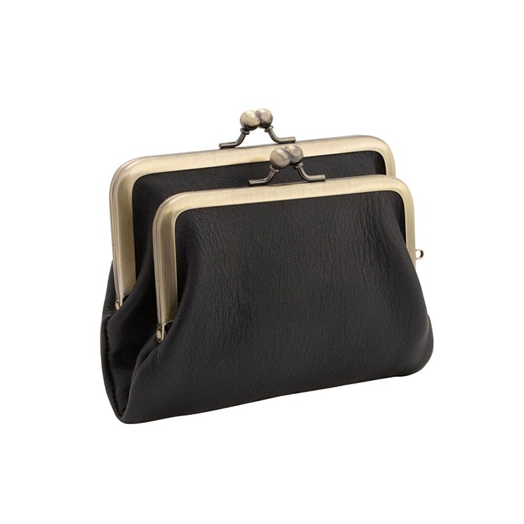 [Kanmi.]ワラビー がま口ショートウォレット WL22-30　クロ