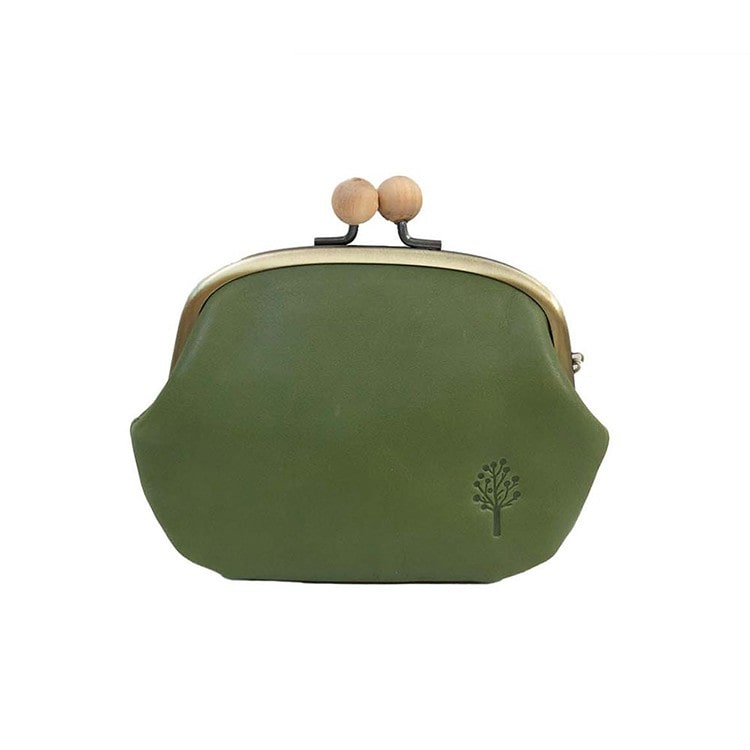 [Kanmi.]ロップツリー木玉 親子がま口 WL22-19　グリーン