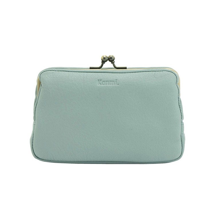 [Kanmi.] フカフカ がま口パンポーチ PO23-01　サックス