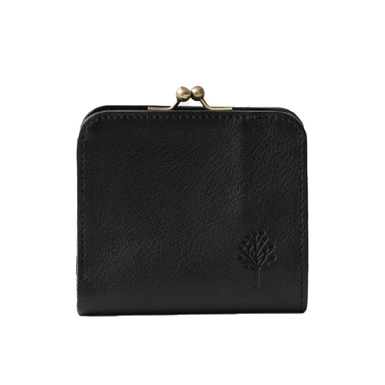 [Kanmi.] ドロップツリー がま口コンパクトウォレット WL23-44　クロ